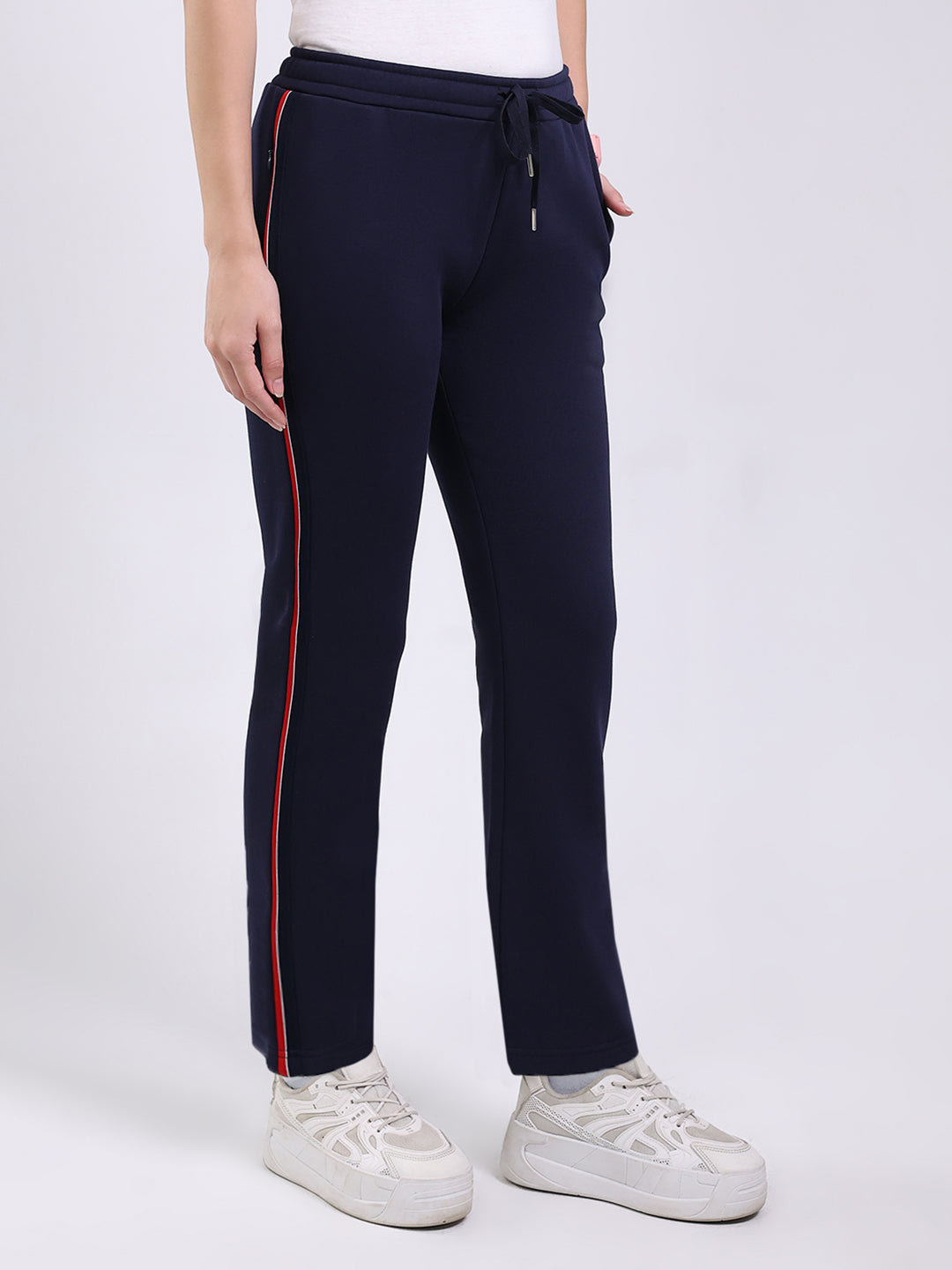 Women Navy Blue Solid Regular Fit Winter Lower