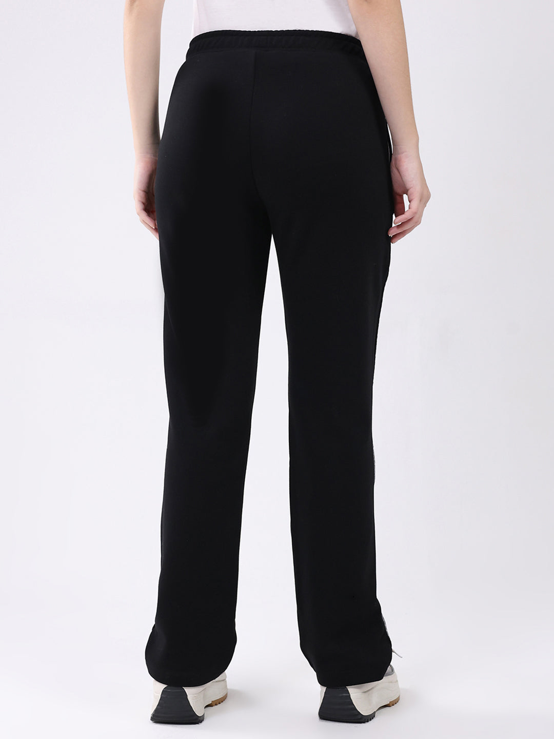 Women Black Printed Regular Fit Winter Lower