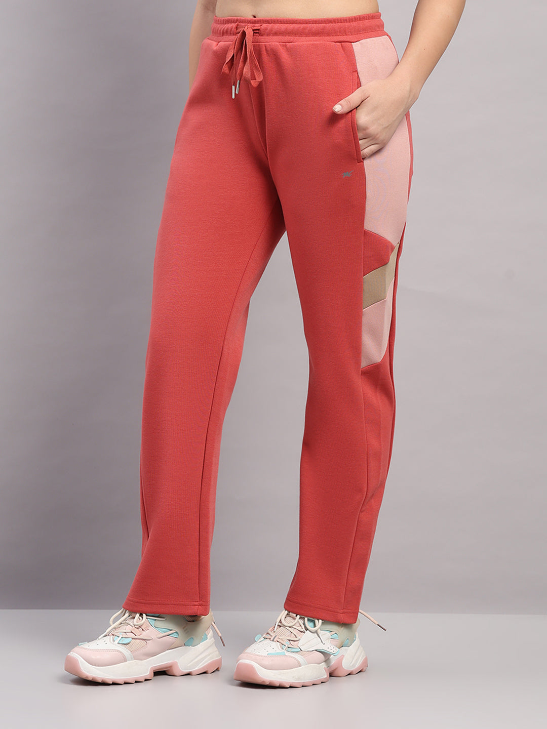 Women Rust Solid Regular Fit Winter Lower