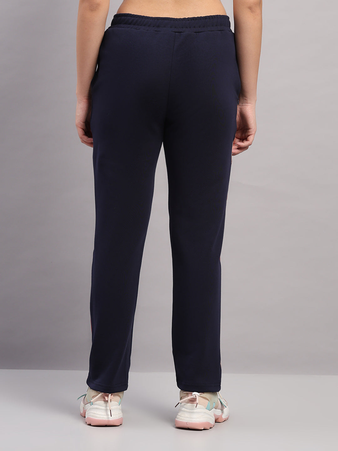 Women Navy Blue Solid Regular Fit Winter Lower