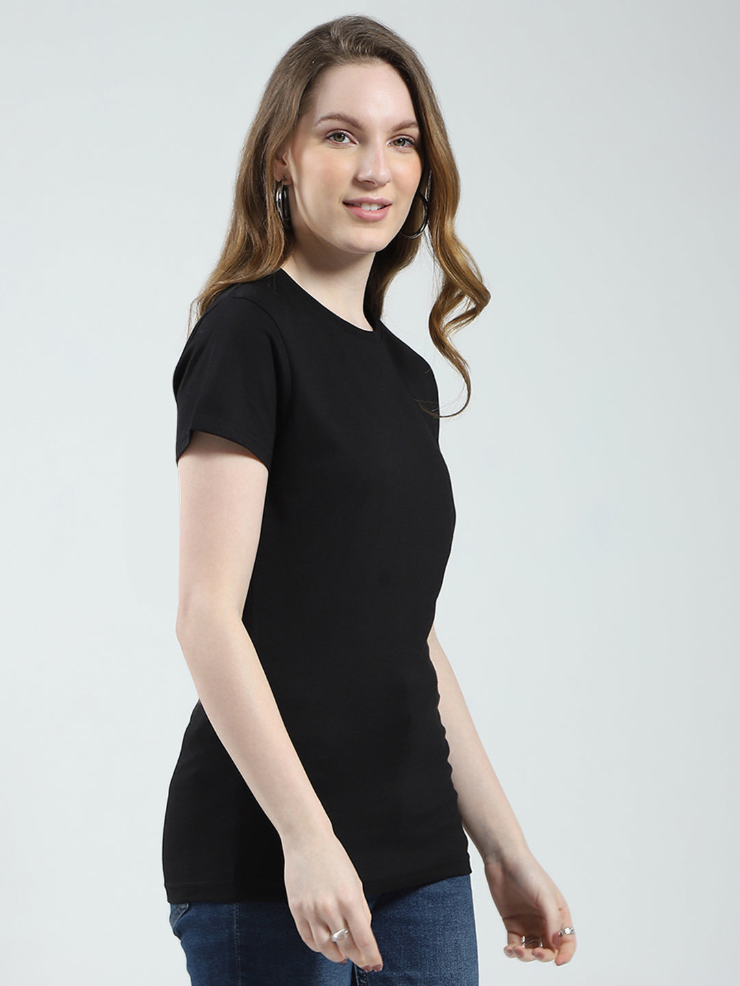 Women Teal Blue & Black Solid Round Neck Half Sleeve Top 2Pc Set