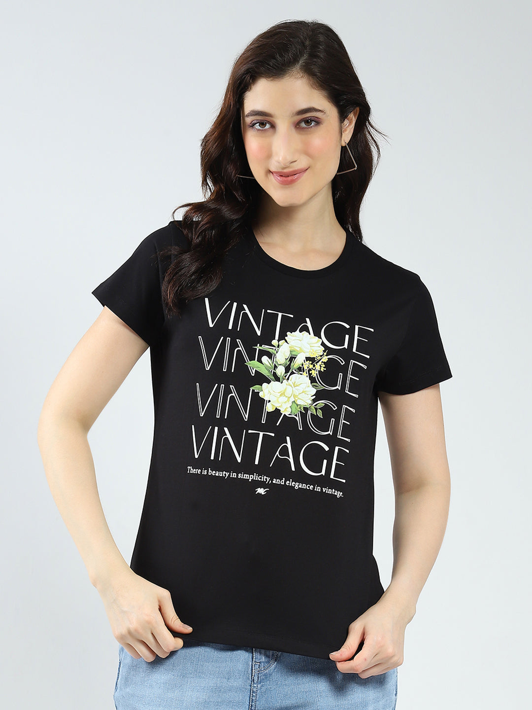 Women Black & Red Printed Round Neck Half Sleeve Top 2Pc Set