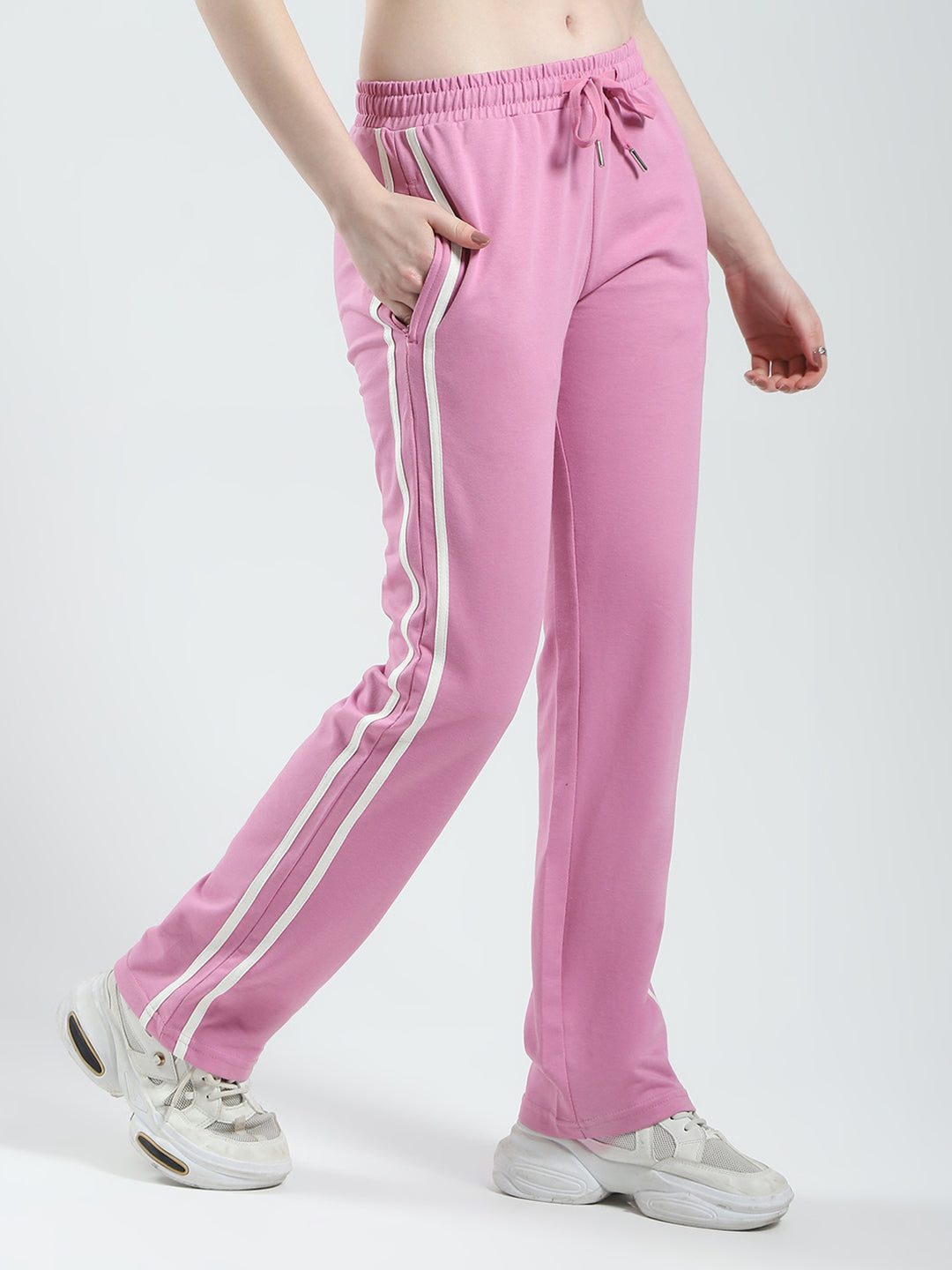 Women Pink Solid Regular Fit Lower