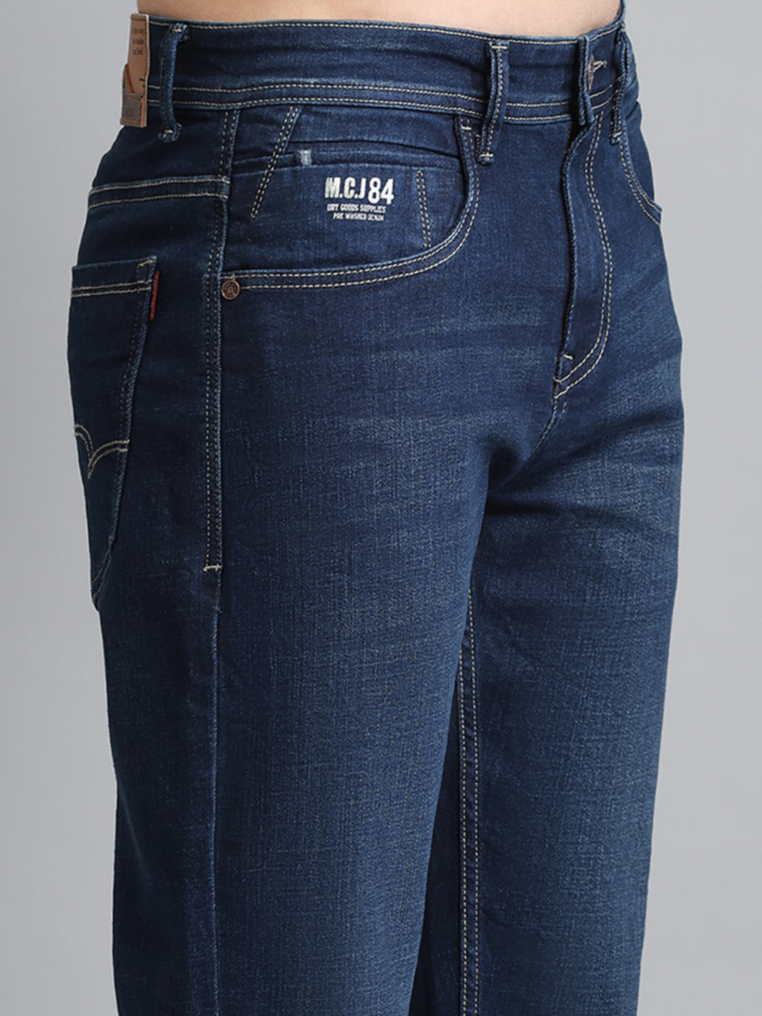 Men Blue Solid Bootcut Denim