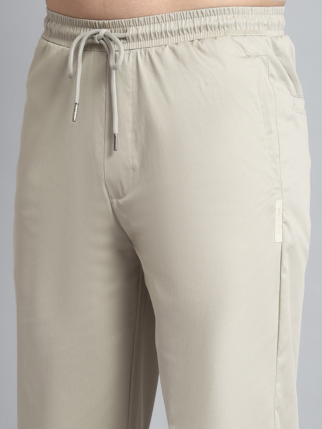 Men Beige Solid Regular Fit Lower