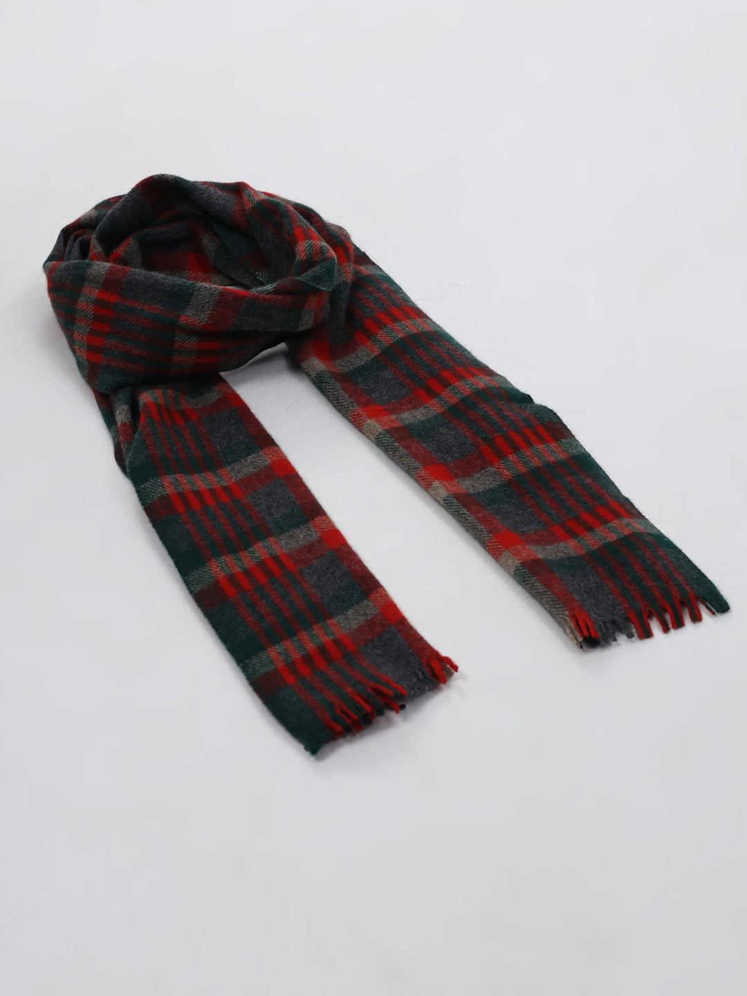 Men Red Self Design Wool Blend Muffler