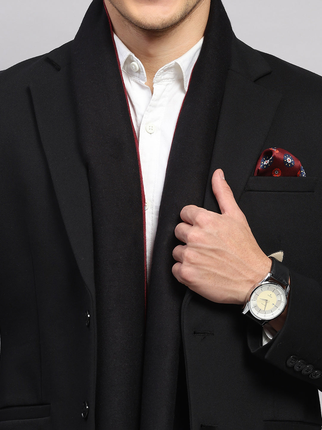 Men Multicolor Self Design Wool Muffler