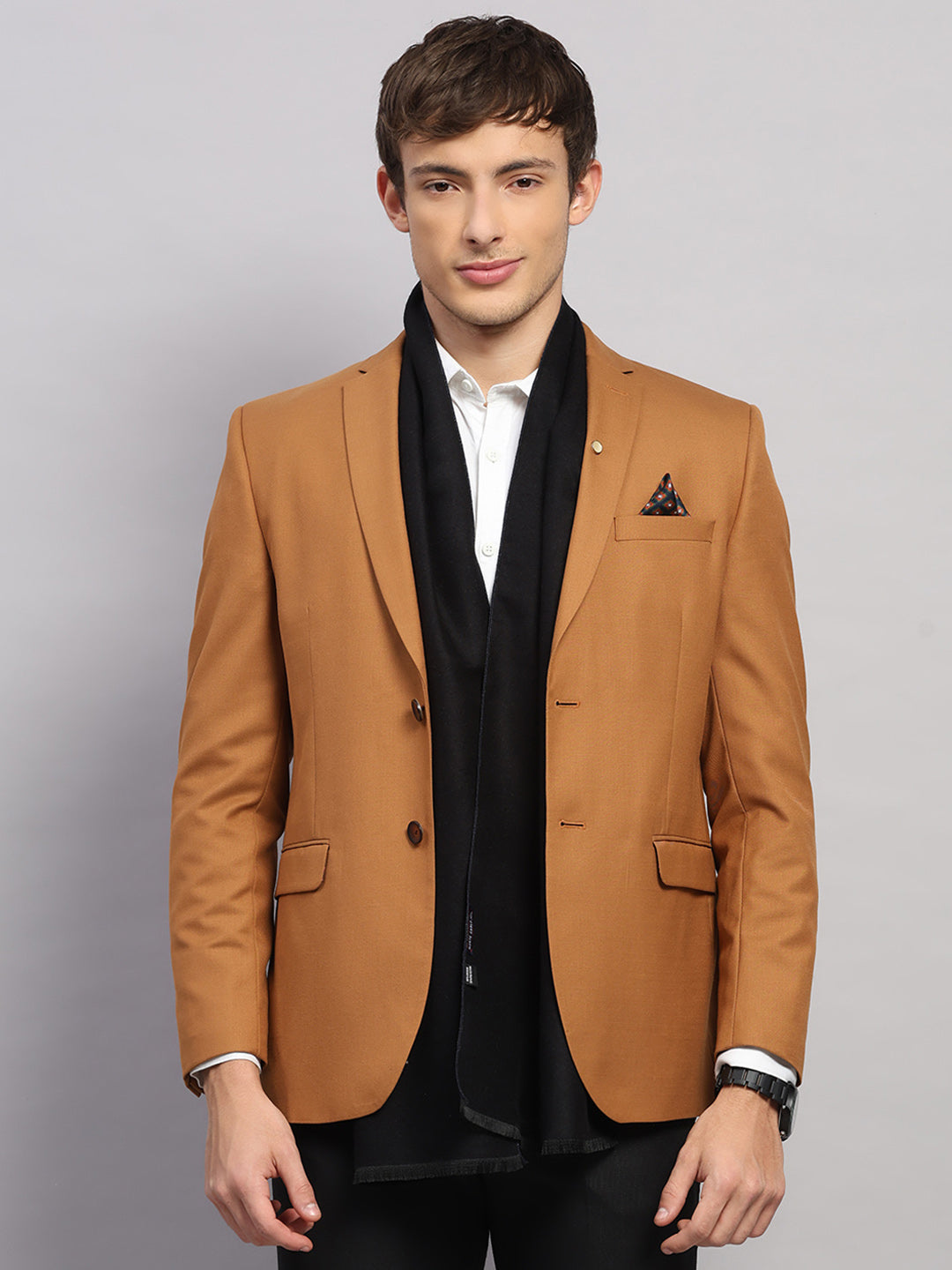 Men Multicolor Self Design Wool Muffler