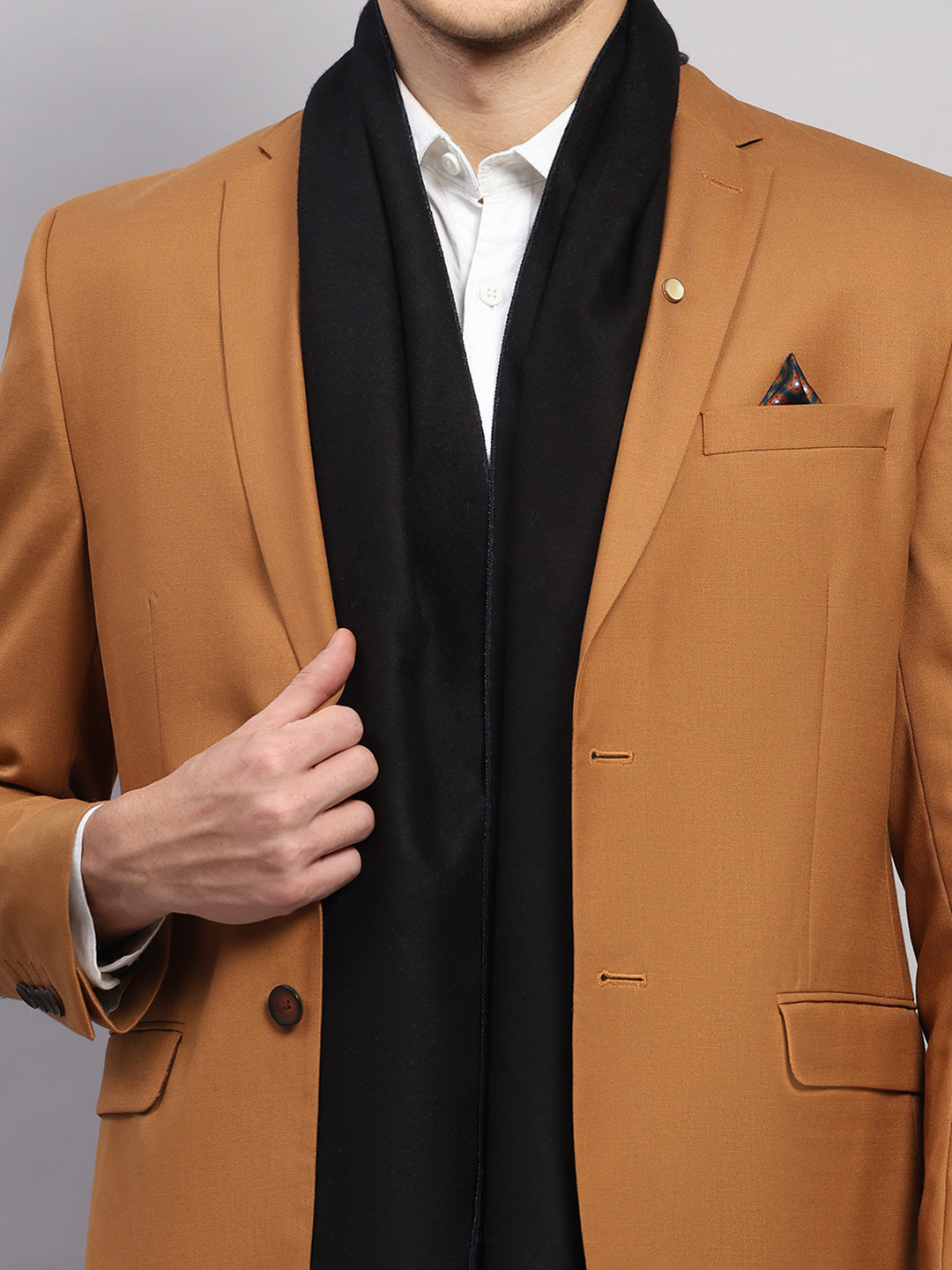 Men Multicolor Self Design Wool Muffler