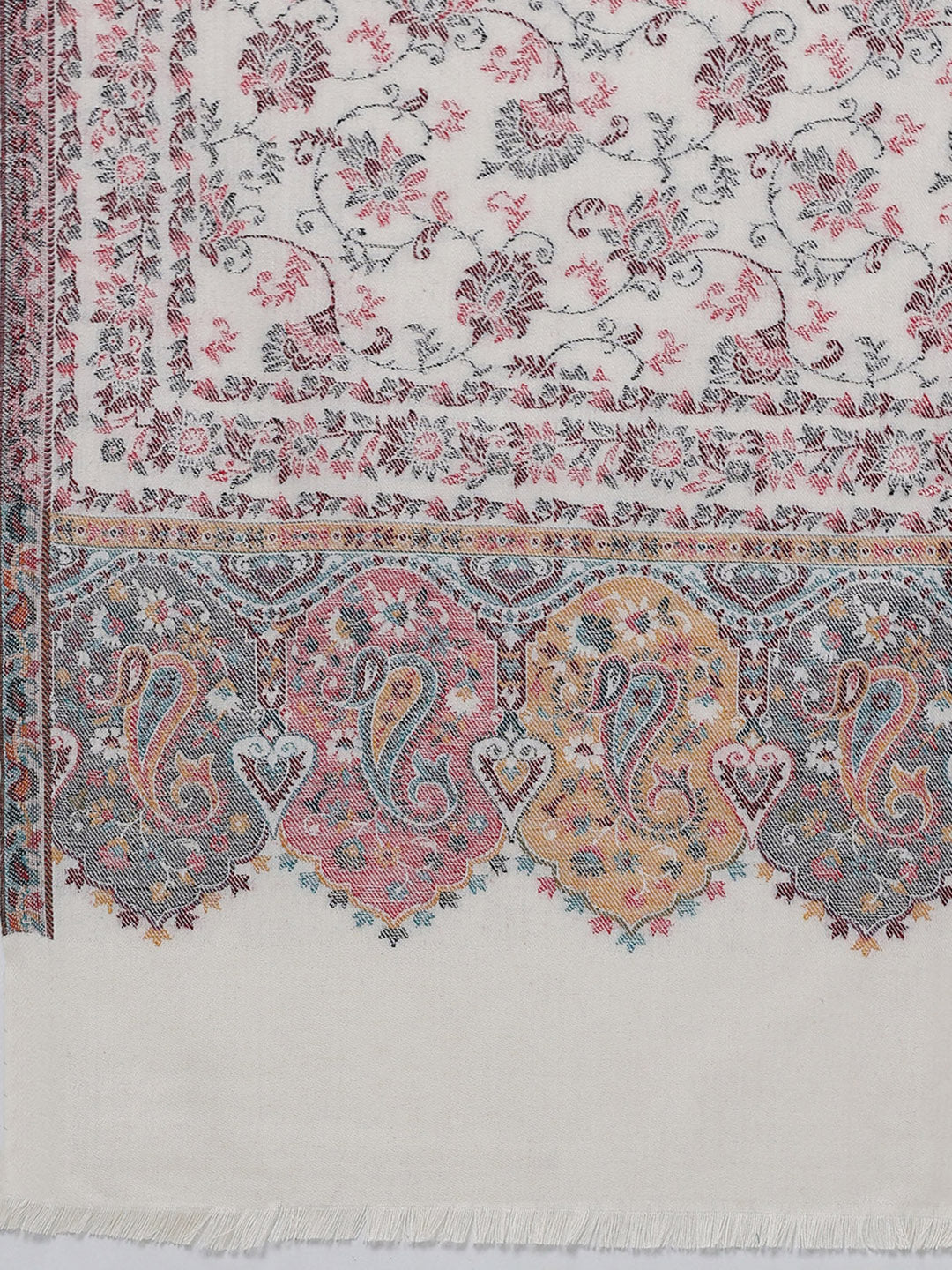 Women Multicolor Self Design Wool Blend Shawl