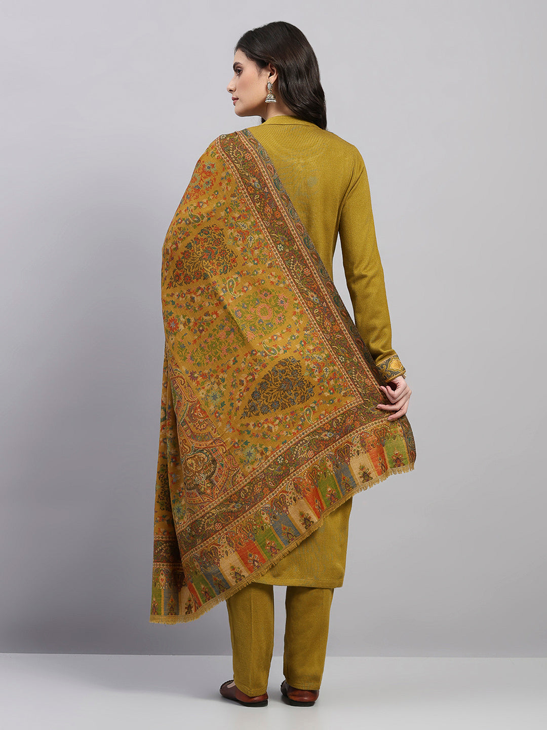 Women Multicolor Printed Wool Blend Shawl