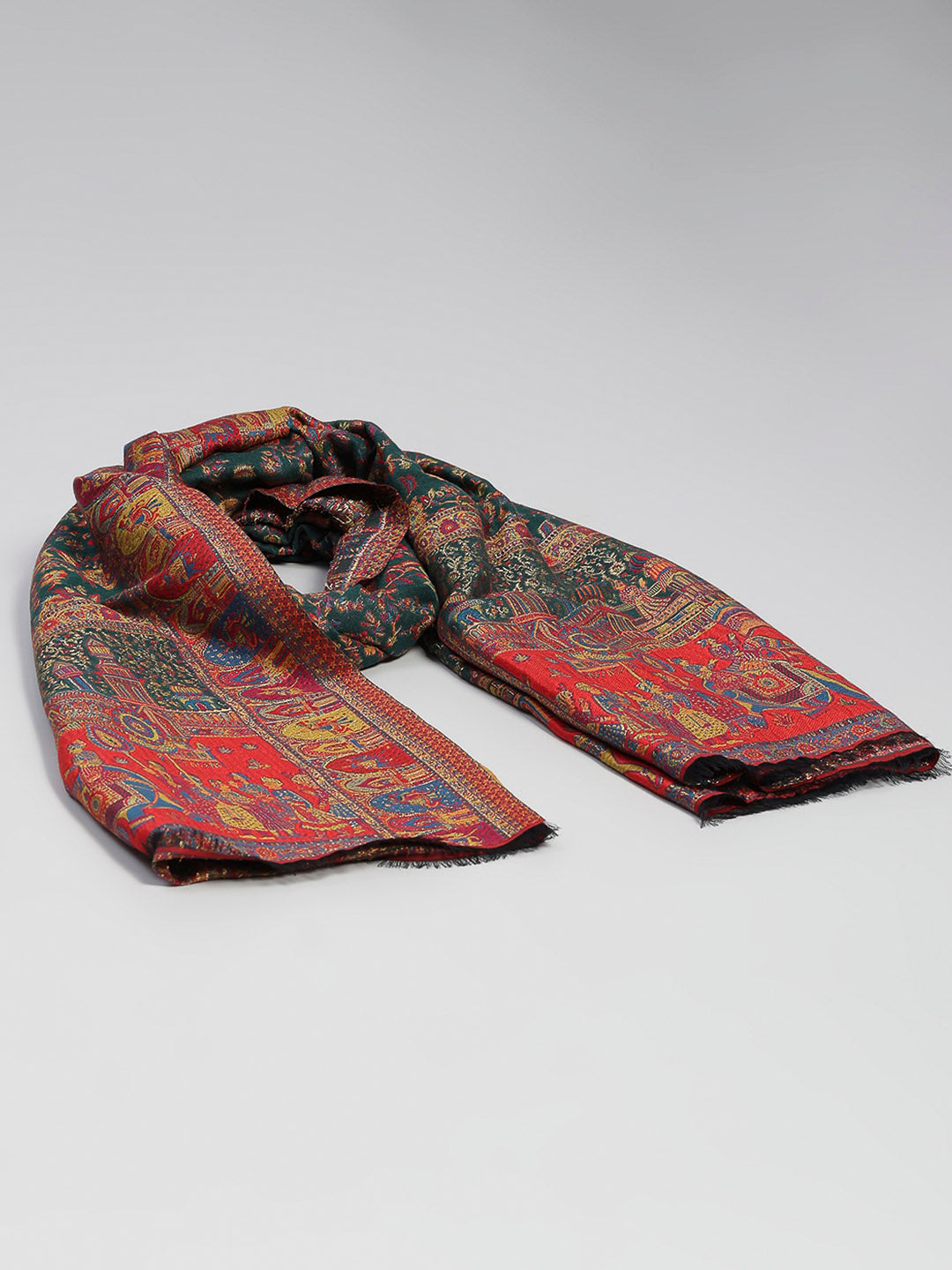 Women Multicolor Printed Wool Blend Shawl