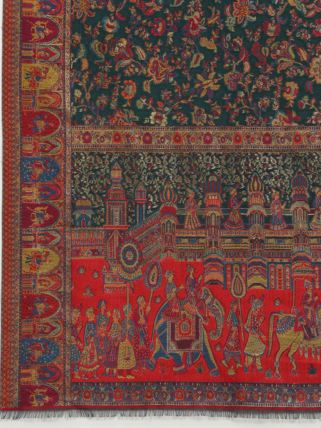 Women Multicolor Printed Wool Blend Shawl