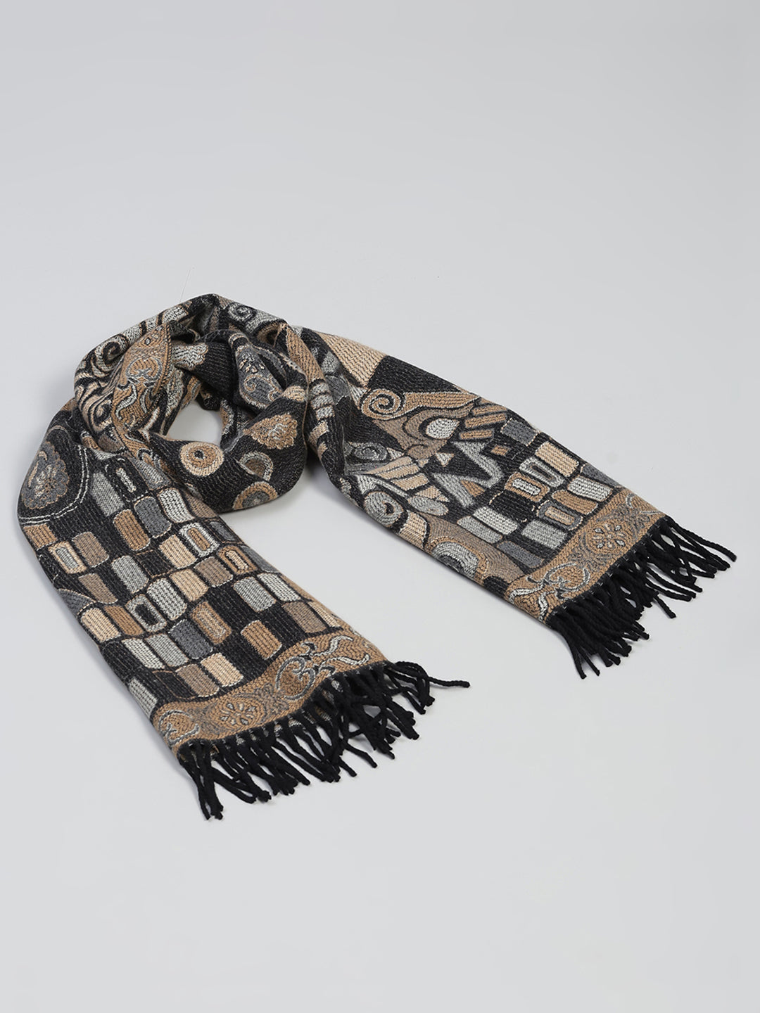 Women Multicolor Self Design Wool Stole