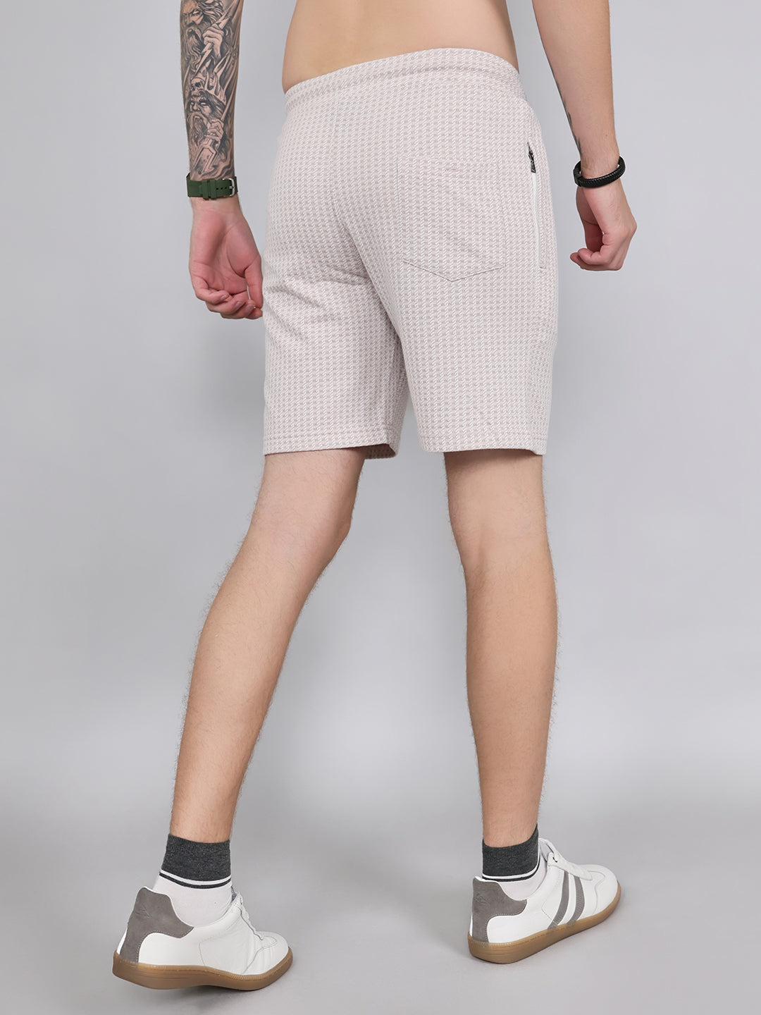 Men Pink Jacquard Regular Fit Bermuda