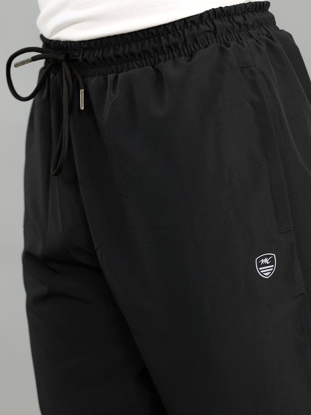 Men Black Solid Regular Fit Lower