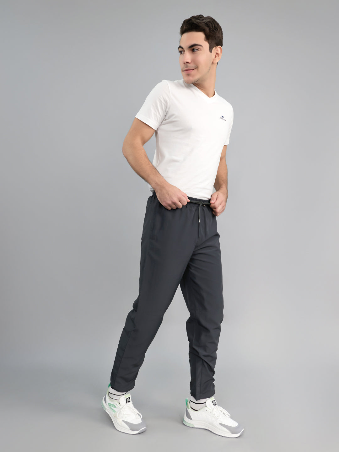 Men Grey Solid Regular Fit Lower