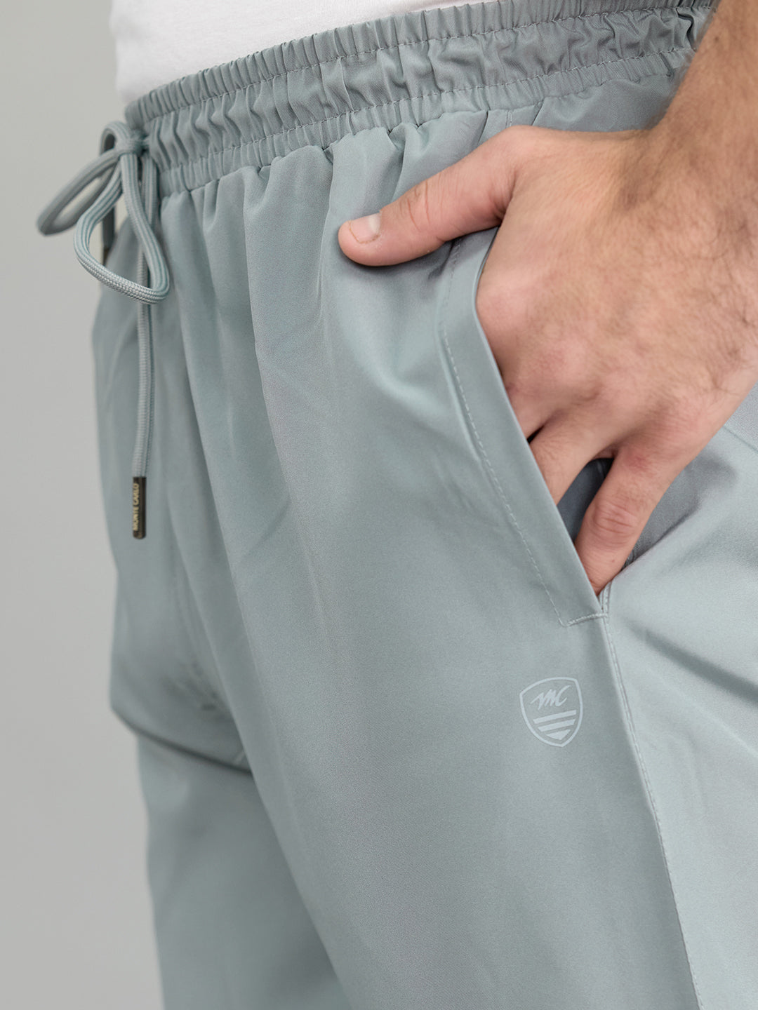 Men Light Grey Solid Regular Fit Lower