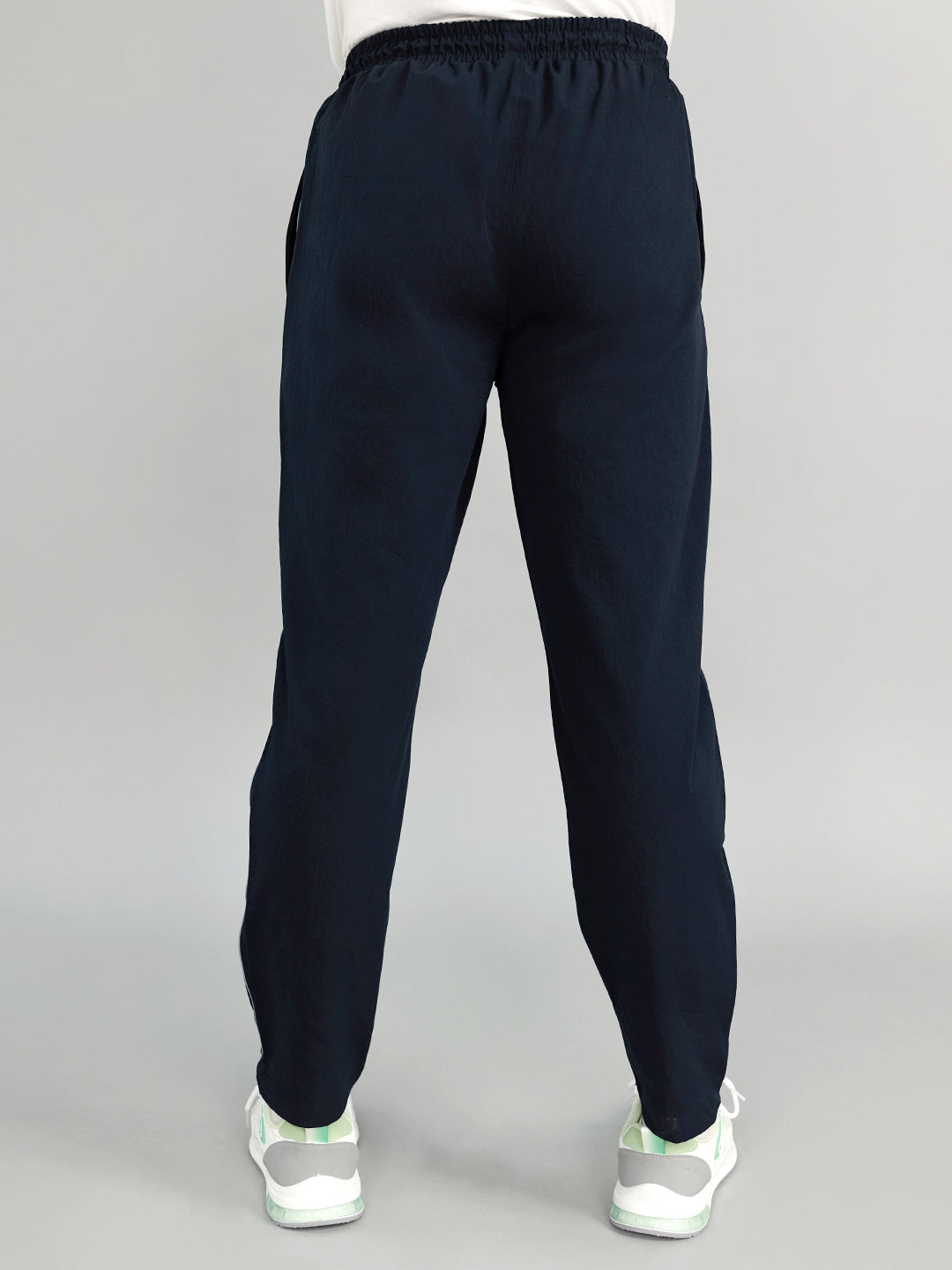 Men Navy Blue Solid Regular Fit Lower