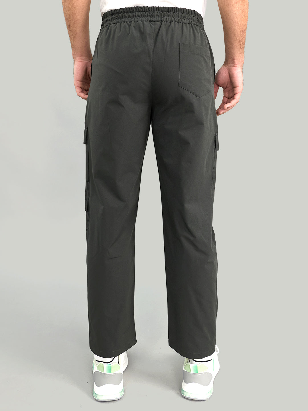 Men Grey Solid Regular Fit Lower