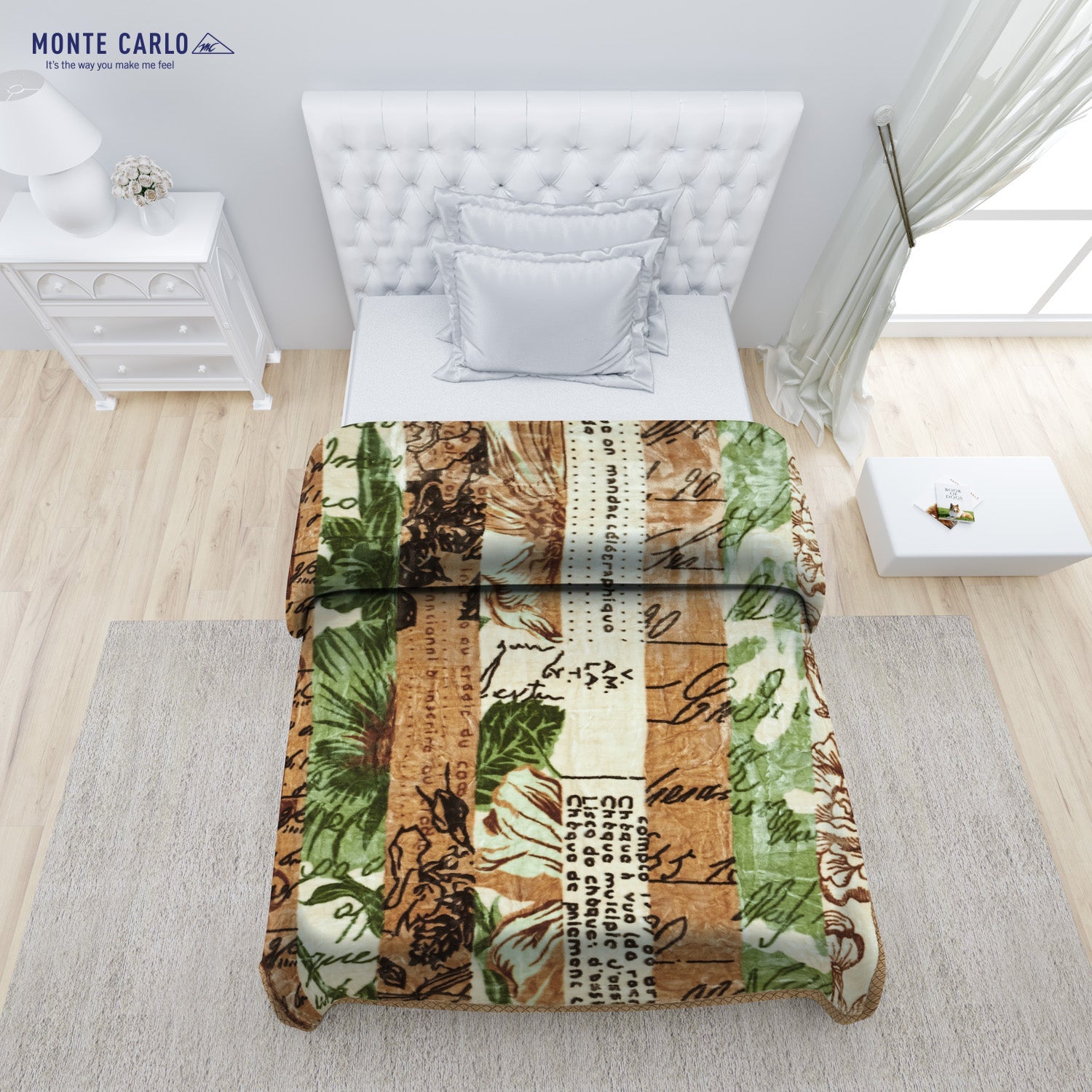 Printed Single Bed 1022 GSM Blanket Lucas 2 Ply (Weight 3.6 kg)