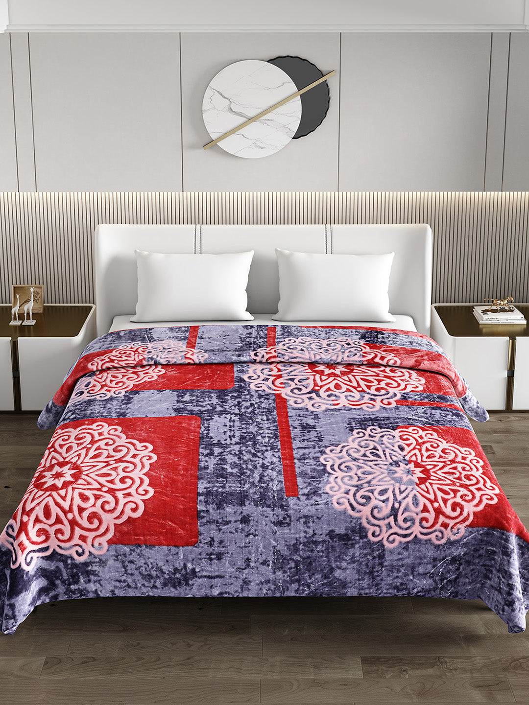 Printed Double Bed Blanket for Heavy Winter -2 Ply