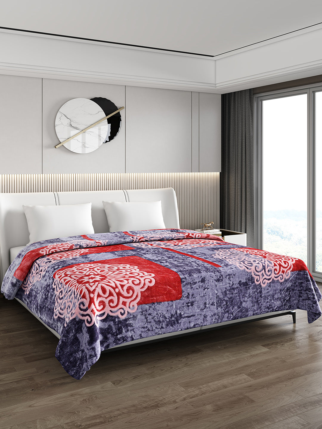 Printed Double Bed 691 GSM Blanket Bennett Super Soft 2 Ply (Weight 3.65 kg)