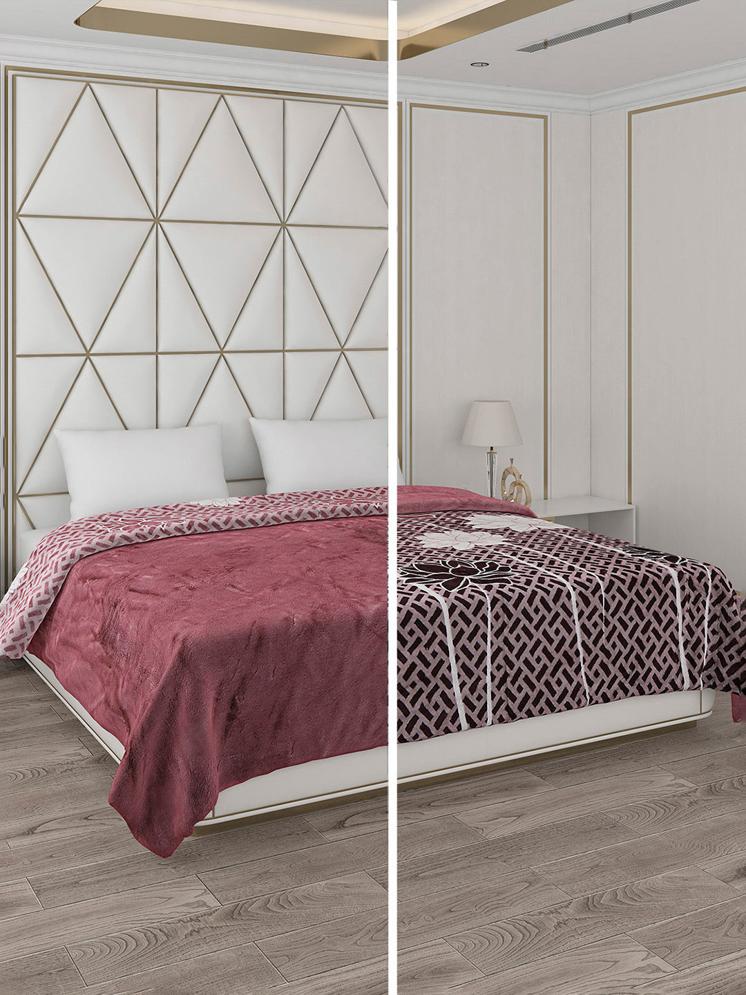 Printed Double Bed Blanket for Heavy Winter -2 Ply