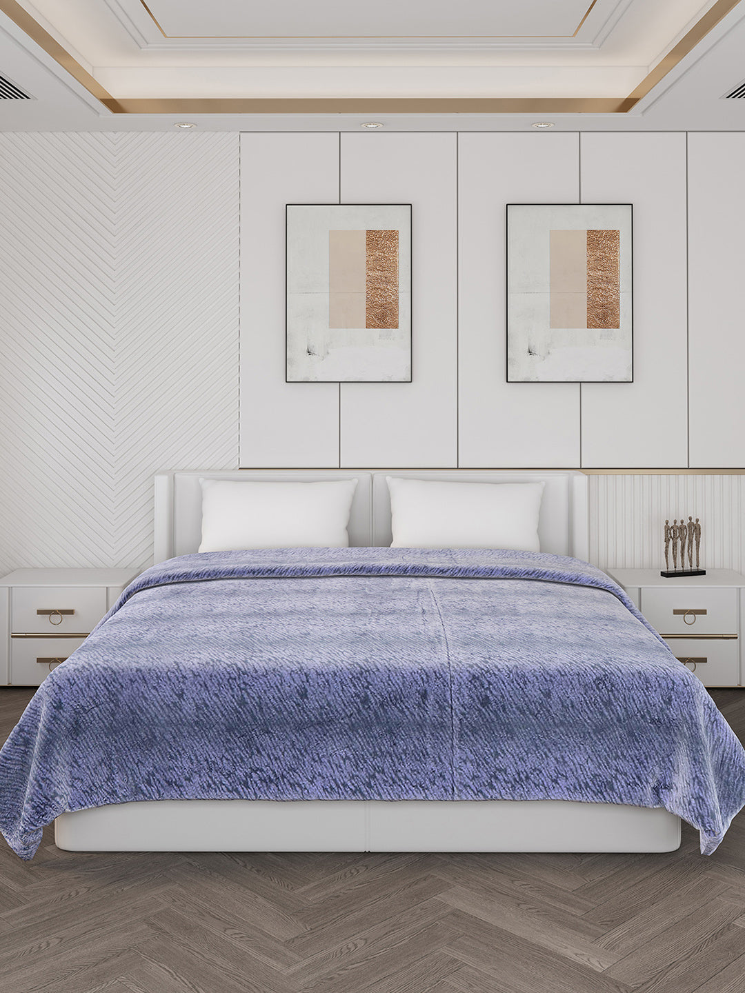 Abstract Double Bed 850 GSM Blanket Daniel 2 Ply (Weight 4.5 kg)