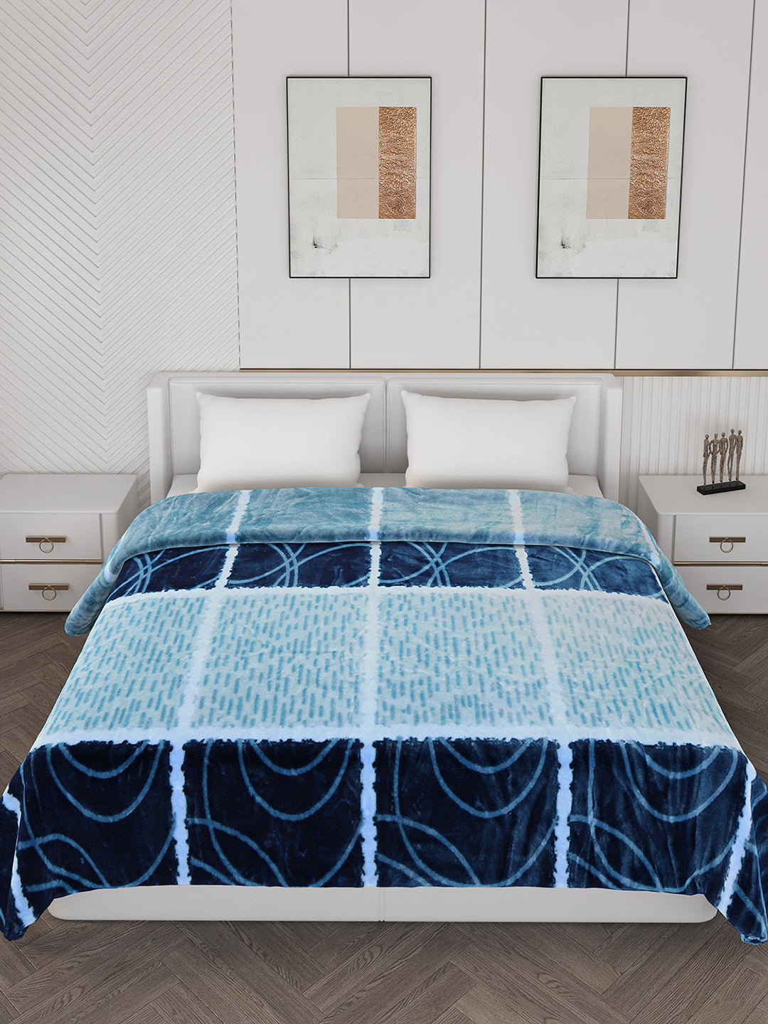 Printed Double Bed Blanket for Mild Winter -1 Ply