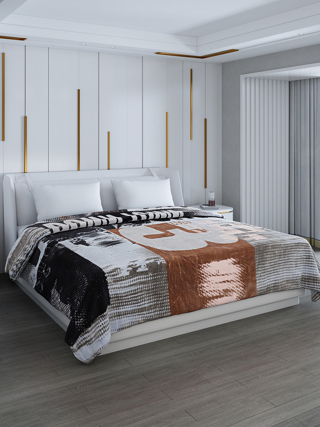 Printed Double Bed Blanket for Heavy Winter -2 Ply