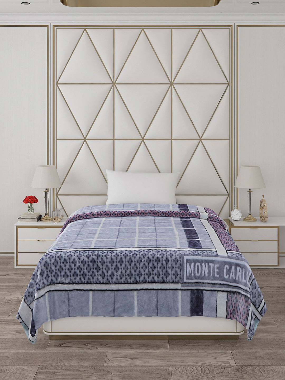 Printed Single Bed Reversible Blanket 2 Ply, 568 GSM, 2 kg (Glamour)