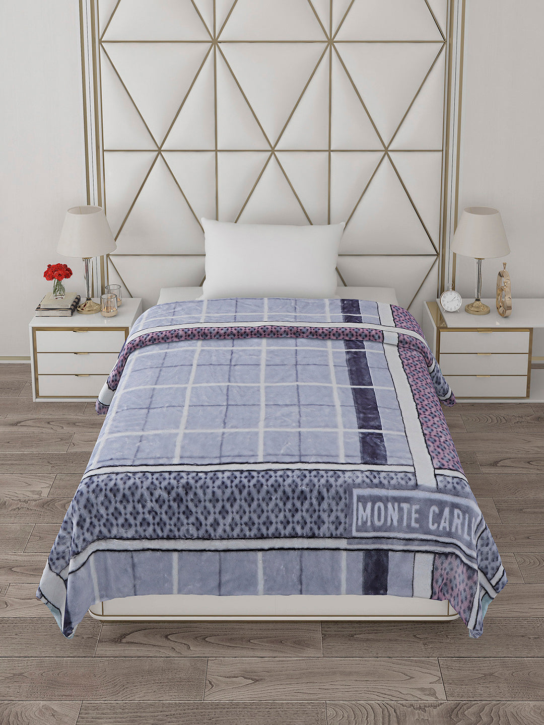 Printed Single Bed Reversible Blanket 2 Ply, 568 GSM, 2 kg (Glamour)