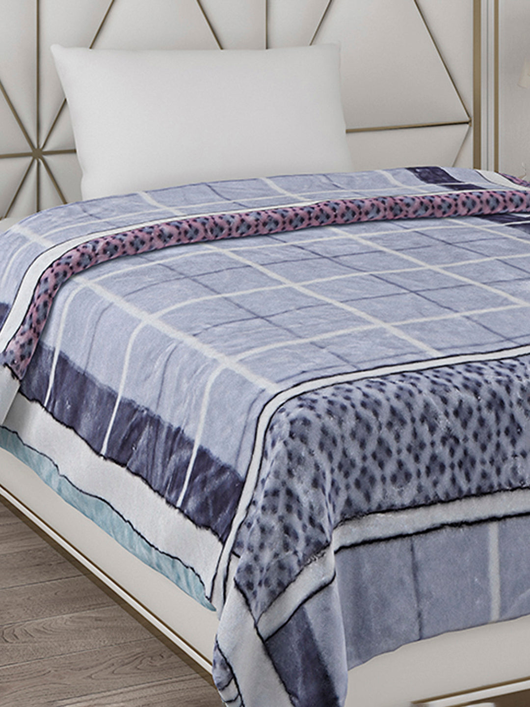 Printed Single Bed Reversible Blanket 2 Ply, 568 GSM, 2 kg (Glamour)