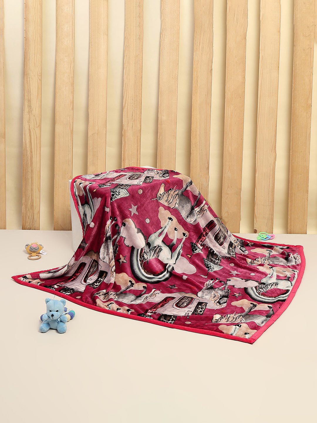 Printed Baby Blanket For Winter 1 Ply, 600 GSM, Weight 1.5 kg (Jackjill)