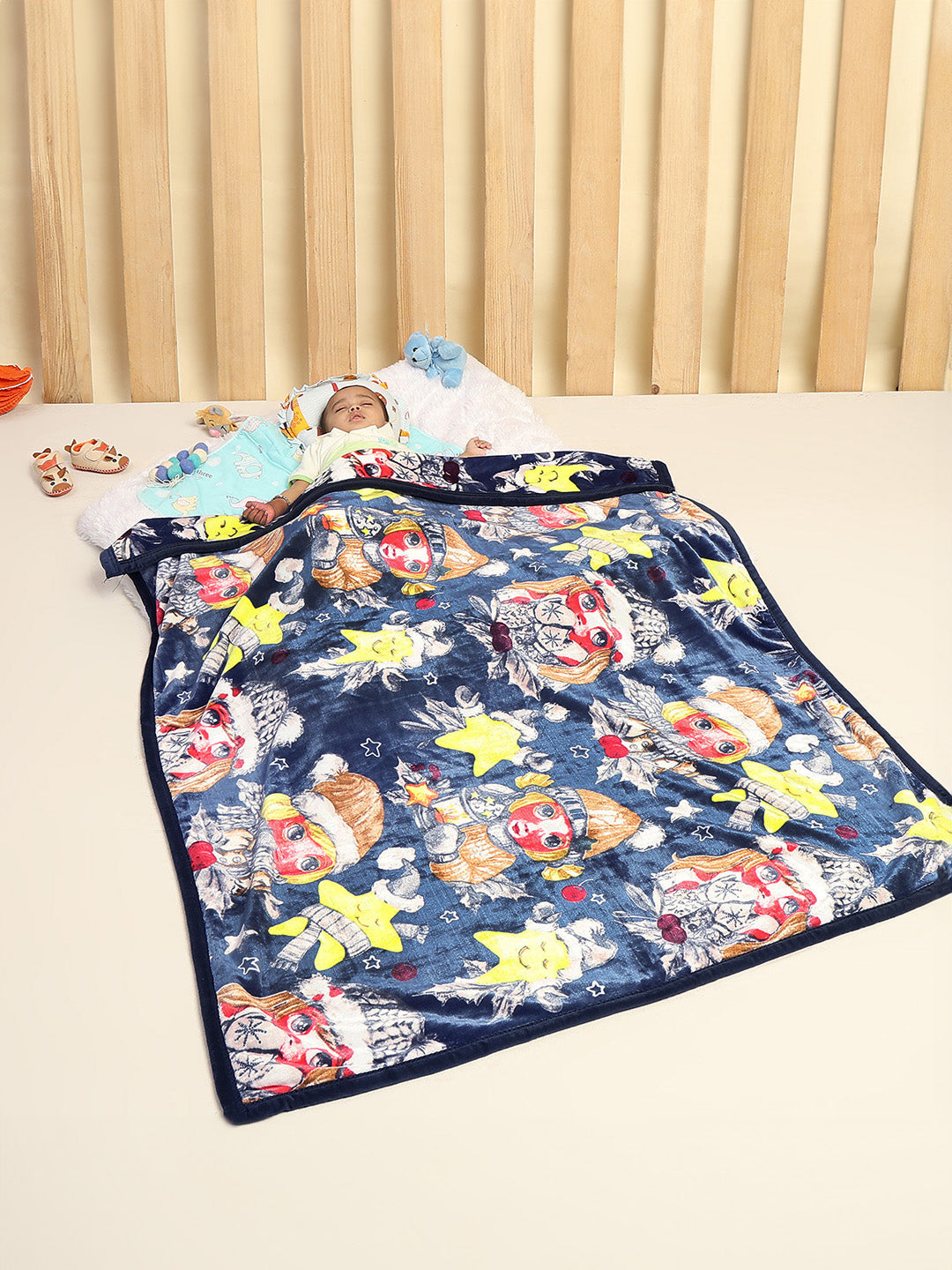 Printed Baby Blanket For Winter 1 Ply, 600 GSM, Weight 1.5 kg (Jackjill)