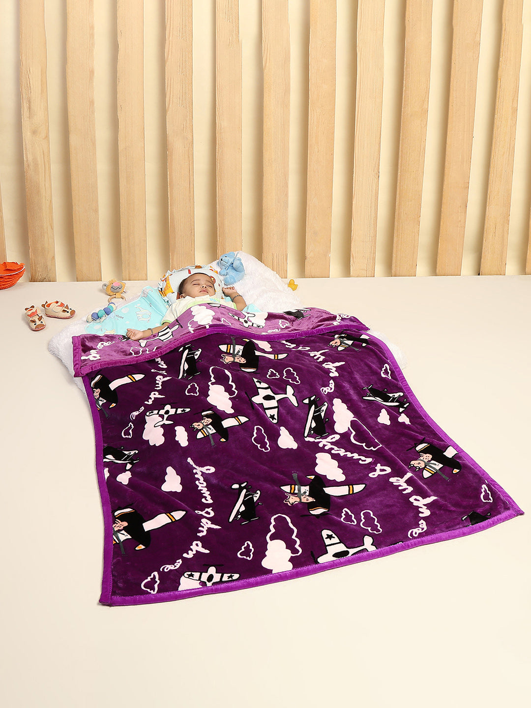 Printed Baby Blanket For Winter 1 Ply, 600 GSM, Weight 1.5 kg (Jackjill)