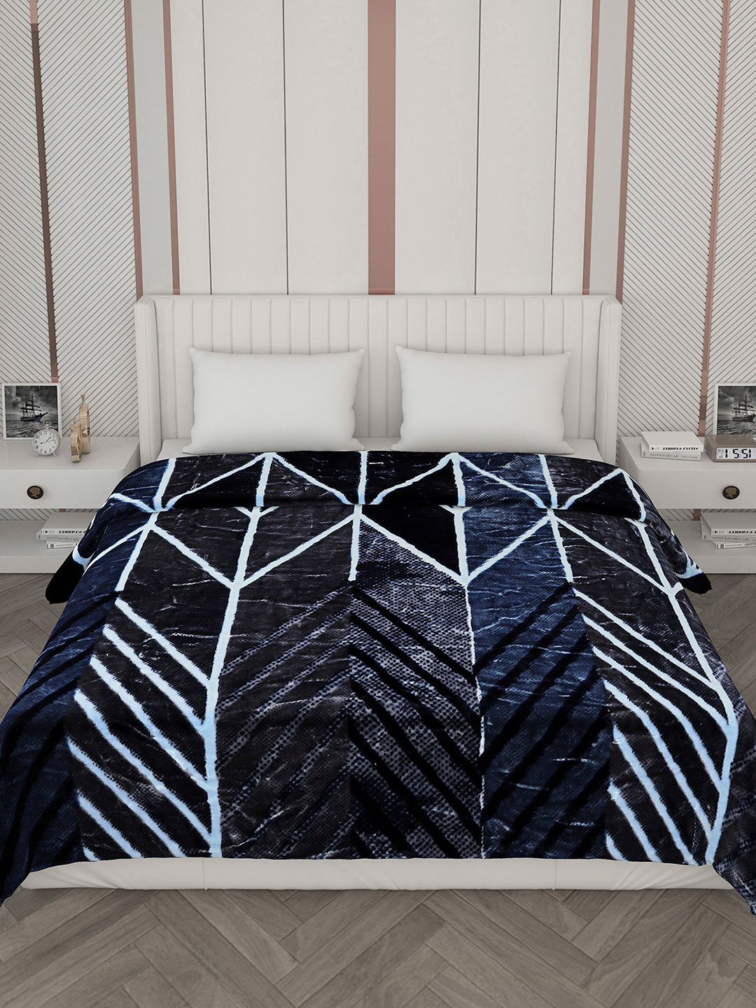 Printed Double Bed Blanket for Mild Winter -2 Ply