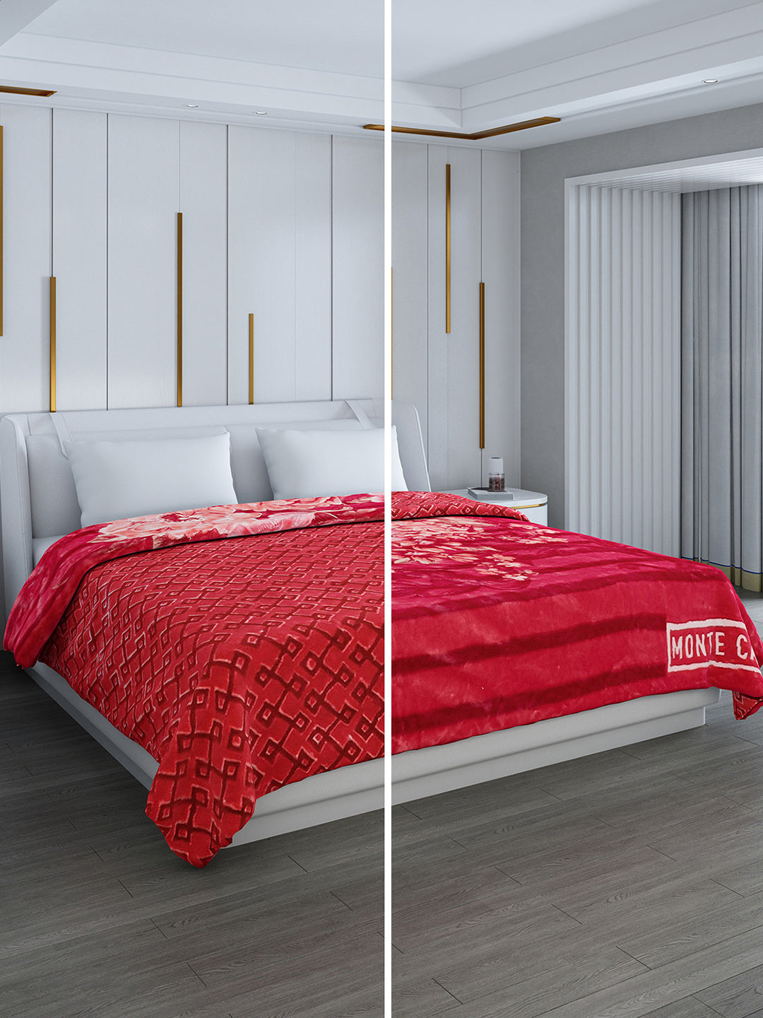 Printed Double Bed Blanket for Heavy Winter -3 Ply