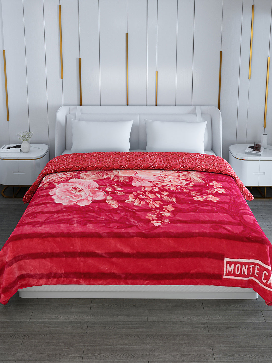 Printed Double Bed Blanket for Heavy Winter -3 Ply