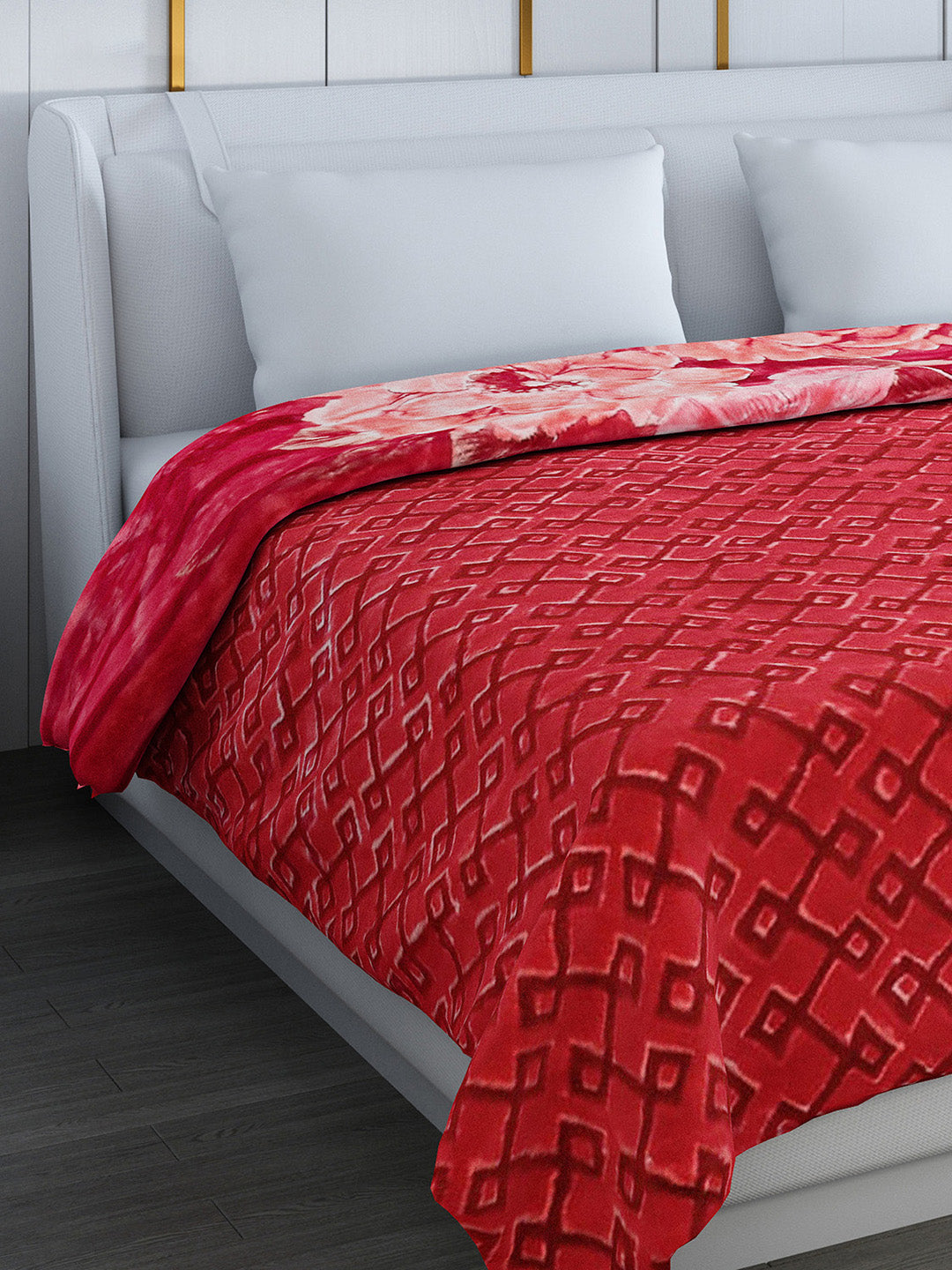 Printed Double Bed Blanket for Heavy Winter -3 Ply