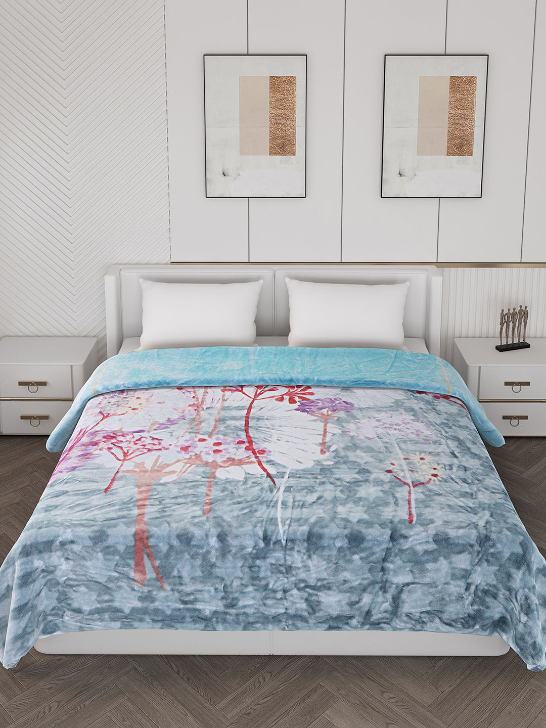 Printed Double Bed 550 GSM Blanket for Mild Winter -2 Ply (Weight 3 kg)