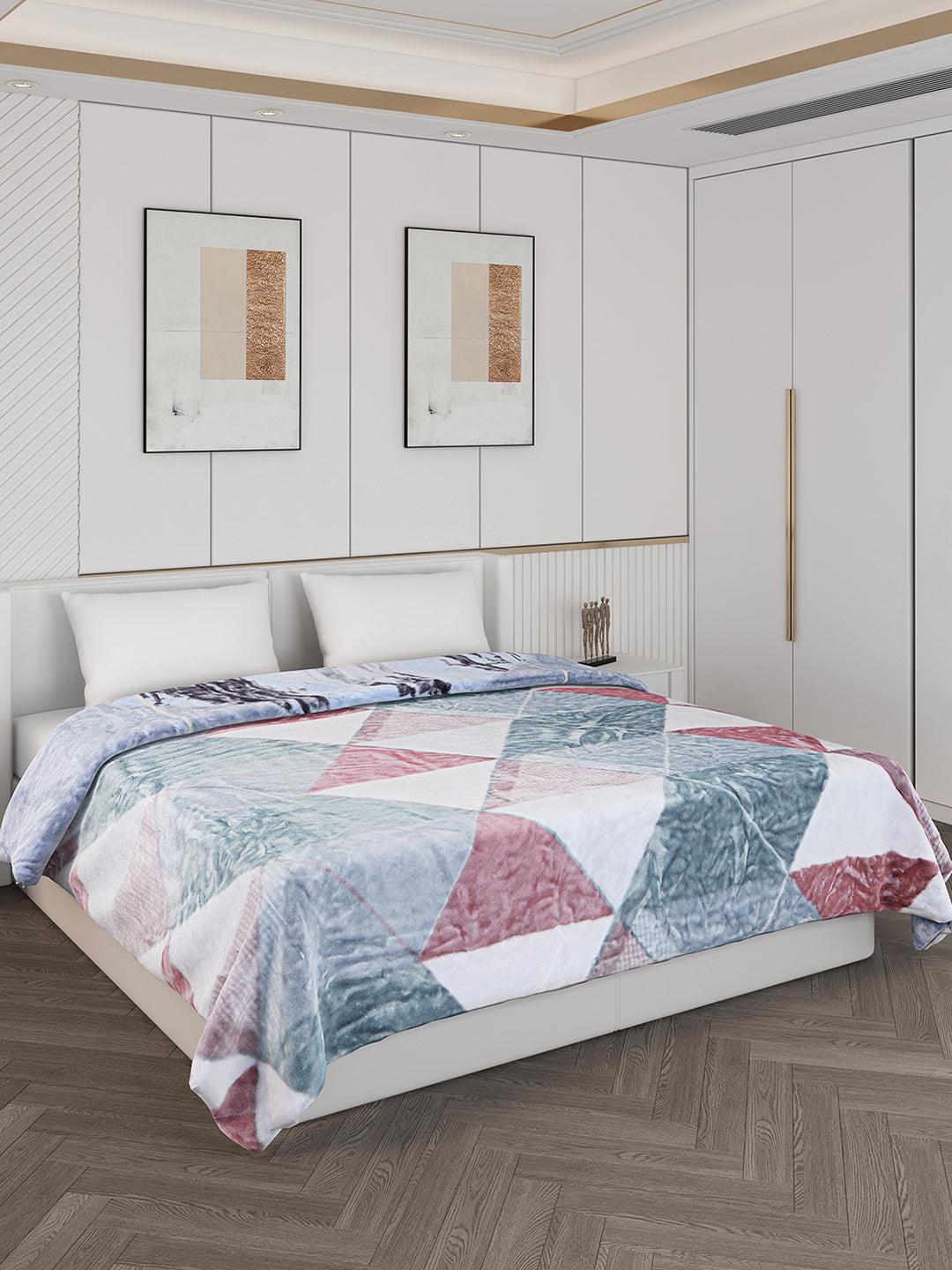 Printed Double Bed 550 GSM Blanket for Mild Winter -2 Ply (Weight 3 kg)