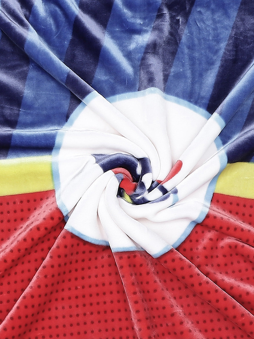 Cartoon Plane Printed Soft Plush Blue and Red Baby Blanket