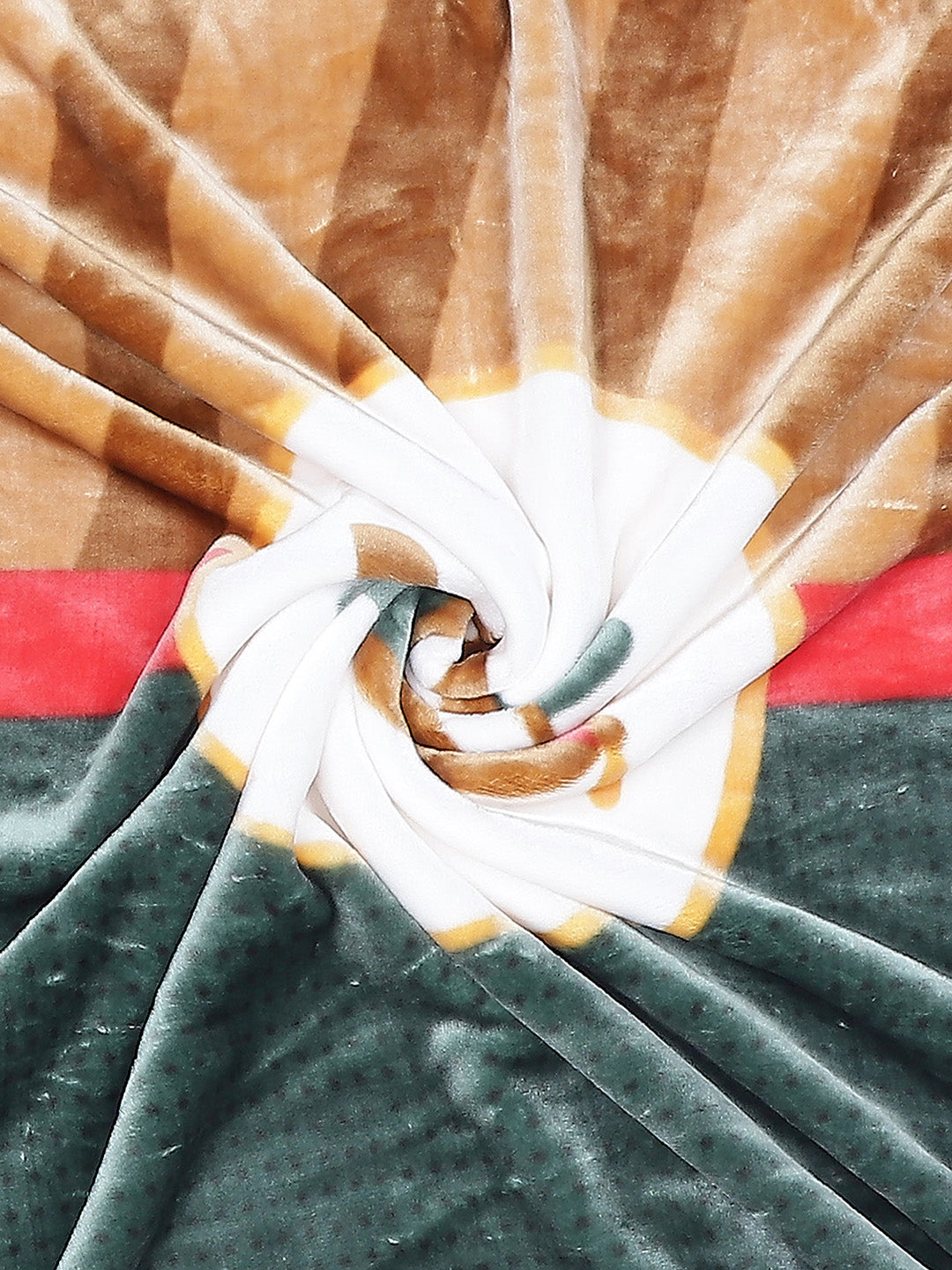 Cartoon Plane Plush Green and Brown Baby Blanket