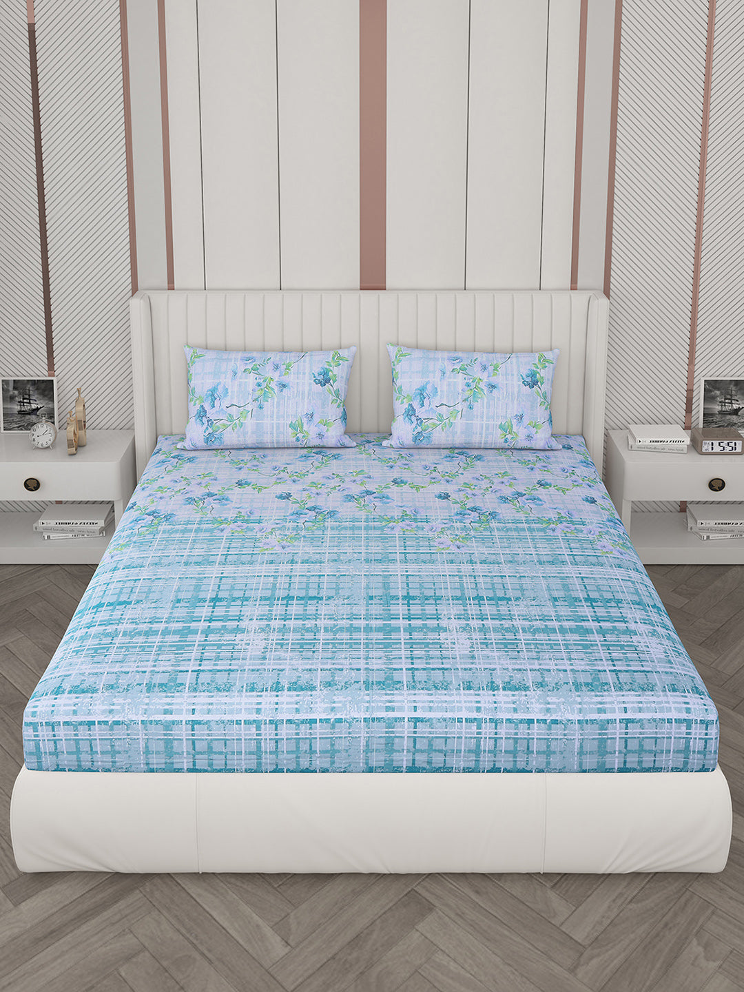 104 TC Cotton Double Bedsheet with 2 Pillow Covers - Updated - Updated - Updated