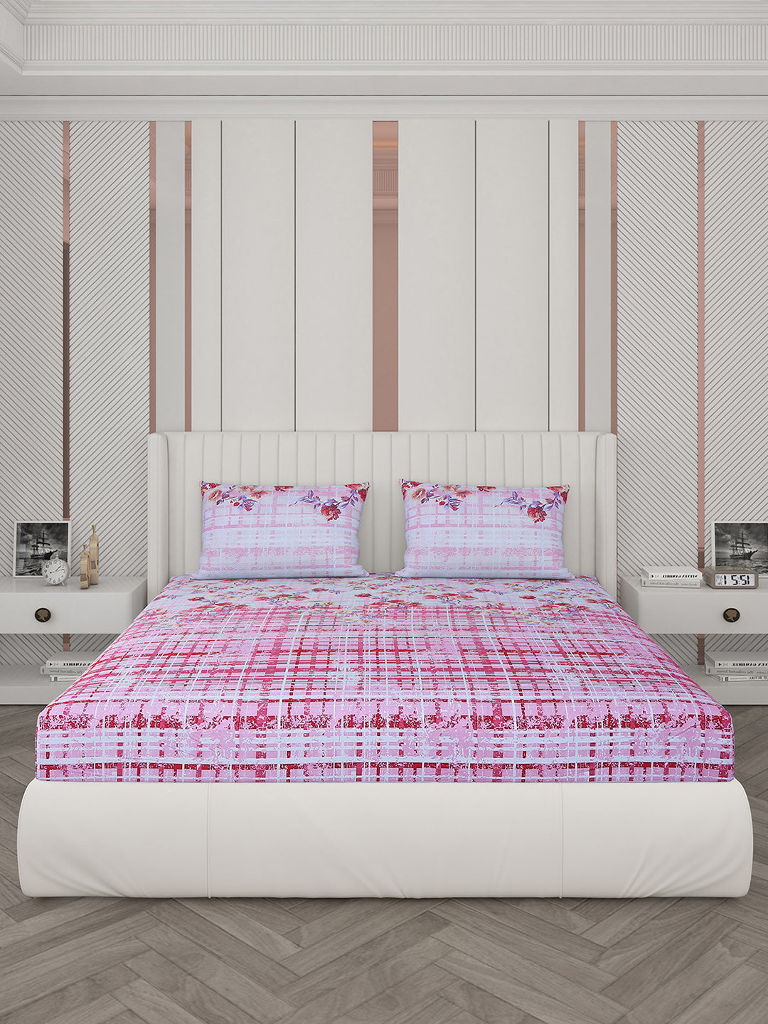 104 TC Cotton Double Bedsheet with 2 Pillow Covers - Updated - Updated - Updated