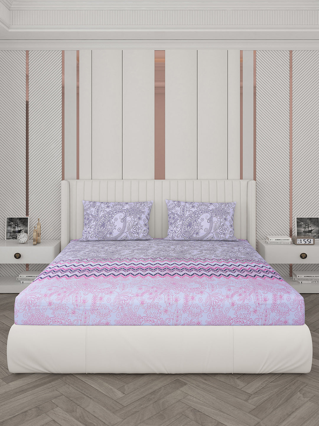 104 TC Cotton Double Bedsheet with 2 Pillow Covers - Updated - Updated - Updated