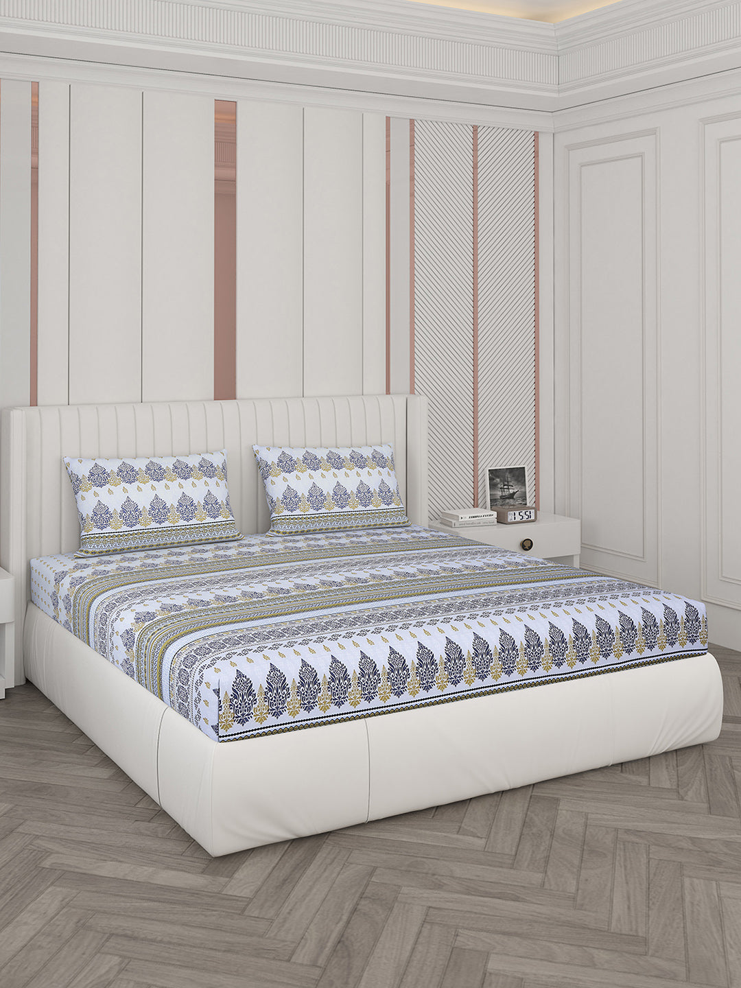 104 TC Cotton Double Bedsheet with 2 Pillow Covers - Updated - Updated