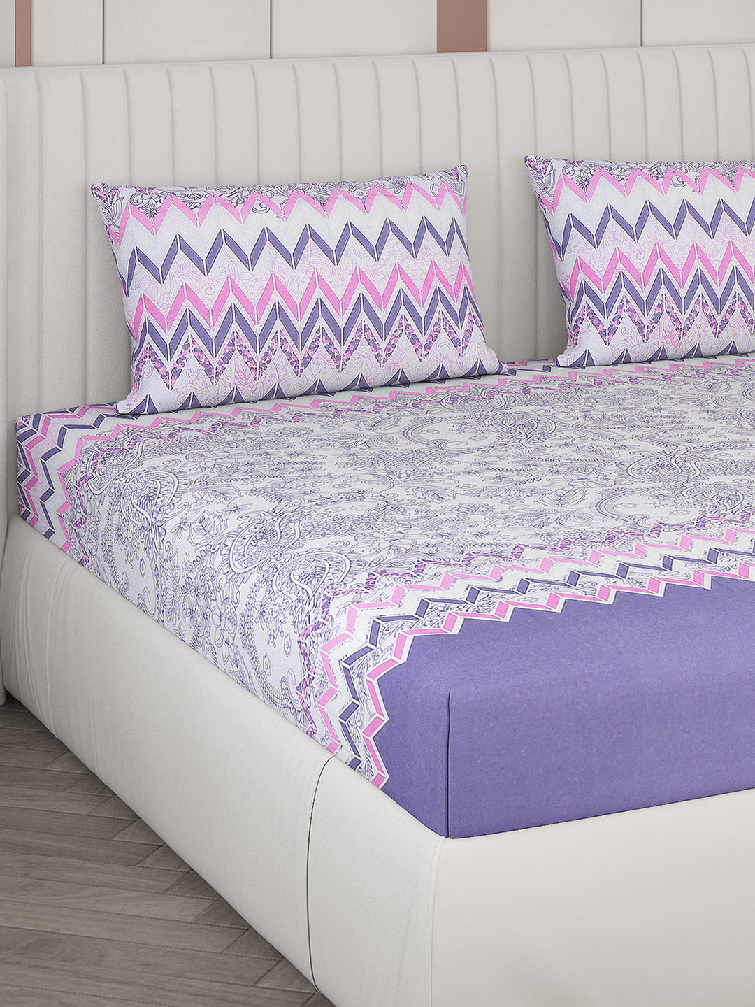 104 TC Cotton Double Bedsheet with 2 Pillow Covers - Updated - Updated - Updated